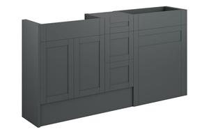 Abbi 1536mm Standard Basin  WC & 3 Drawer Unit Pack - Matt Graphite Grey (Grey Cab)